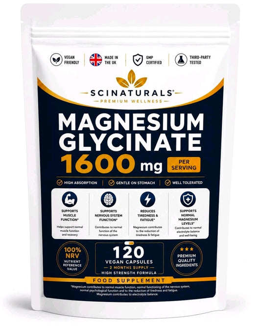 Scinaturals Magnesium Glycinate 1600mg | High Absorption Magnesium
